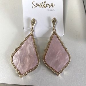 Southern Seoul earrings. New never worn. Pink and gold.